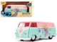 1961 Volkswagen Bus Pink and Blue with Graphics Disney s Stitch Hollywood Rides Series 1/32 Diecast Model Car Jada 36358 1961 Volkswagen Bus Pink and Blue with Graphics Disney s Stitch Hollywood Rides Series 1/32 Diecast Model Car Jada 36358