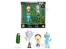 Set of 4 Diecast Figures Rick and Morty 2013 Current TV Series Metalfigs Series Diecast Model Jada 36696