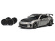 Subaru BRZ Varis Arising 1 RHD Right Hand Drive Gray Metallic with Carbon Hood and Top and Extra Wheels 1/64 Diecast Model Car CM Model CM64-BRZ-10