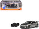 Subaru BRZ Varis Arising 1 RHD Right Hand Drive Gray Metallic with Carbon Hood and Top and Extra Wheels 1/64 Diecast Model Car CM Model CM64-BRZ-10