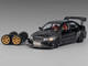 Mitsubishi Lancer Evolution IX RHD Right Hand Drive Black and Carbon with Extra Wheels 1/64 Diecast Model Car CM Model CM64-EVOIX-18