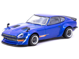 Nissan Fairlady Z S30 Widebody RHD Right Hand Drive Designed by Jon Sibal Blue Metallic Global64 Series 1/64 Diecast Model Car Tarmac Works T64G-062-BL