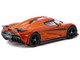 Koenigsegg Regera Orange Metallic with Black Stripes Global64 Series 1/64 Diecast Model Car Tarmac Works T64G-TL017-OR