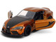 2020 Toyota Supra Orange Metallic with Black Stripes F9 2021 Movie Fast & Furious Series 1/32 Diecast Model Car Jada 35632