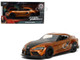 2020 Toyota Supra Orange Metallic with Black Stripes F9 2021 Movie Fast & Furious Series 1/32 Diecast Model Car Jada 35632 2020 Toyota Supra Orange Metallic with Black Stripes F9 2021 Movie Fast & Furious Series 1/32 Diecast Model Car Jada 35632