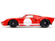 Ford GT40 MK1 Red with White Stripes and Graphics Pink Slips Series 1/18 Diecast Model Car Jada 36381