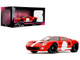 Ford GT40 MK1 Red with White Stripes and Graphics Pink Slips Series 1/18 Diecast Model Car Jada 36381