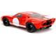 Ford GT40 MK1 Red with White Stripes and Graphics Pink Slips Series 1/18 Diecast Model Car Jada 36381