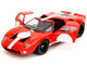 Ford GT40 MK1 Red with White Stripes and Graphics Pink Slips Series 1/18 Diecast Model Car Jada 36381