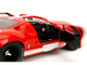 Ford GT40 MK1 Red with White Stripes and Graphics Pink Slips Series 1/18 Diecast Model Car Jada 36381