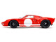 Ford GT40 MK1 Red with White Stripes and Graphics Pink Slips Series 1/18 Diecast Model Car Jada 36381
