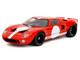 Ford GT40 MK1 Red with White Stripes and Graphics Pink Slips Series 1/18 Diecast Model Car Jada 36381 Ford GT40 MK1 Red with White Stripes and Graphics Pink Slips Series 1/18 Diecast Model Car Jada 36381