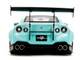 Nissan GT R R35 Liberty Walk Body Kit 2 0 RHD Right Hand Drive Light Blue with Black Hood and White Stripes Pink Slips Series 1/18 Diecast Model Car Jada 36382