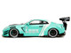 Nissan GT R R35 Liberty Walk Body Kit 2 0 RHD Right Hand Drive Light Blue with Black Hood and White Stripes Pink Slips Series 1/18 Diecast Model Car Jada 36382