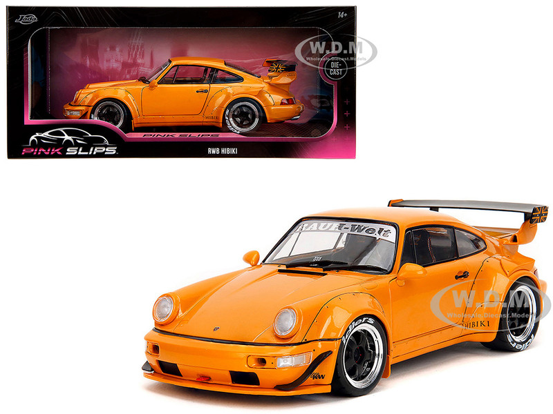RWB Bodykit Hibiki Orange Metallic Pink Slips Series 1/18 Diecast Model Car Jada 36383