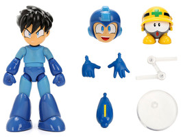 Mega Man 4 5 Moveable Figure Deluxe Version with Accessories and Alternate Head and Hands Mega Man 1987 Video Game Model Jada 34692