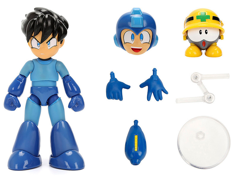 Mega Man 4 5 Moveable Figure Deluxe Version with Accessories and Alternate Head and Hands Mega Man 1987 Video Game Model Jada 34692
