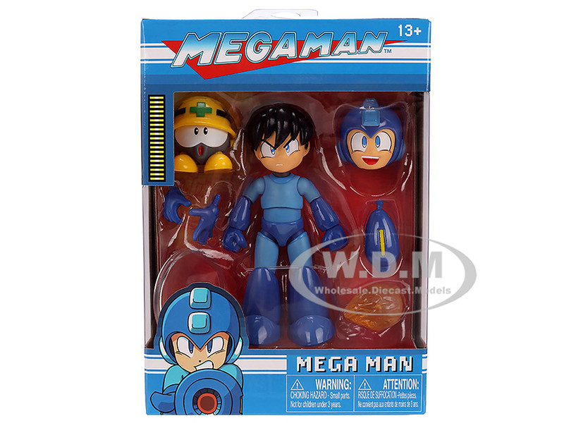 Mega Man 4 5 Moveable Figure Deluxe Version with Accessories and Alternate Head and Hands Mega Man 1987 Video Game Model Jada 34692