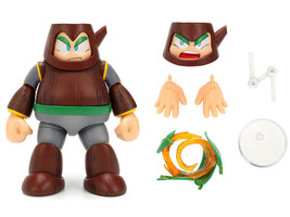 Wood Man 5 Moveable Figure Deluxe Version with Accessories and Alternate Head and Hands Mega Man 1987 Video Game Model Jada 34693