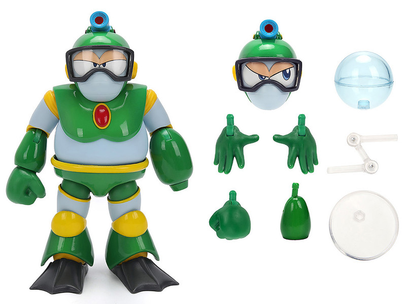 Bubble Man 5 Moveable Figure Deluxe Version with Accessories and Alternate Head and Hands Mega Man 1987 Video Game Model Jada 34694