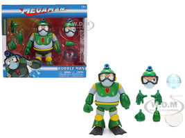 Bubble Man 5 Moveable Figure Deluxe Version with Accessories and Alternate Head and Hands Mega Man 1987 Video Game Model Jada 34694
