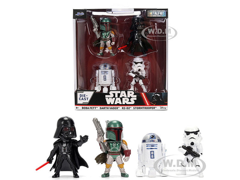 Set of 4 Diecast Figures Star Wars Movie Franchise Metalfigs Series Diecast Models Jada 36702