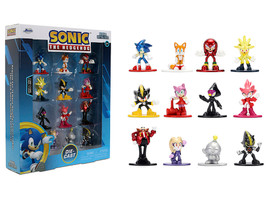 Set of 12 Diecast Figures Sonic The Hedgehog Video Games Nano Metalfigs Series Diecast Models Jada 37353