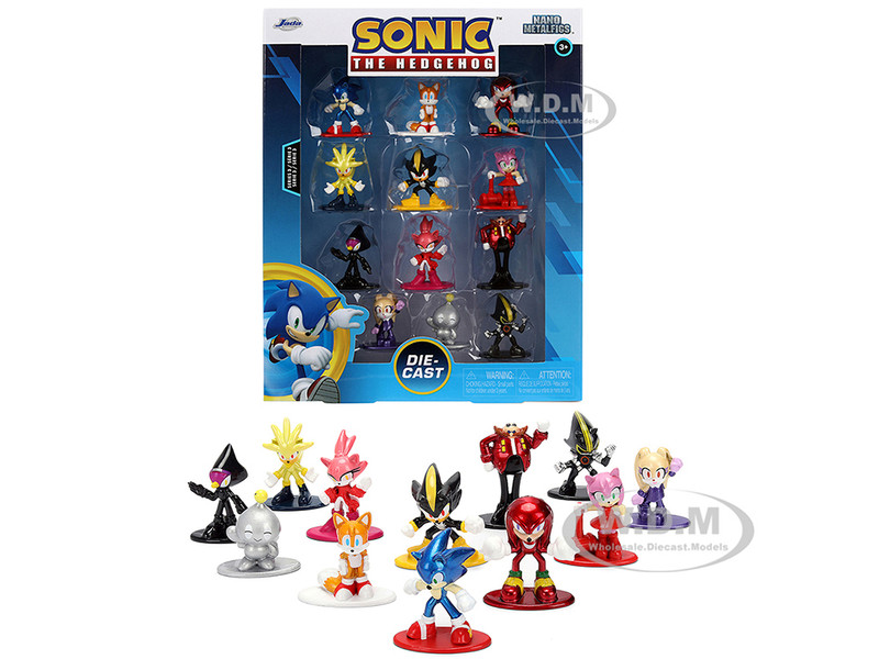 Set of 12 Diecast Figures Sonic The Hedgehog Video Games Nano Metalfigs Series Diecast Models Jada 37353