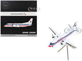 Saab 340B Commercial Aircraft "American Eagle N389AE White with Red and Blue Stripes Gemini 200 Series 1/400 Diecast Model Airplane GeminiJets G2AAL1339
