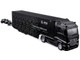 Mercedes Benz Actros Gigaspace Car Transporter Black and Mercedes AMG F1 W15 E Performance #63 George Russell Petronas Formula One F1 World Championship 2024 Racing Hauler Series 1/43 Diecast Model Car Bburago 38402GR