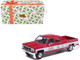 1976 GMC Sierra Grande K2500 Wideside Pickup Truck St Nick s Christmas Tree Farm Red with White Sides Christmas Limited Edition 1/64 Diecast Model Car IXO Models IA64020