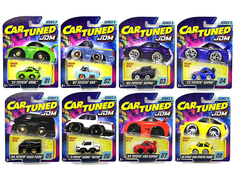 JDM Tuners Series 3 Set of 8 Pieces Diecast Model Cars CarTuned 558675-XX2