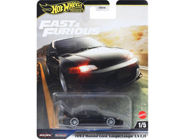 1993 Honda Civic Coupe EX EJ1 Black The Fast and the Furious 2001 Movie Diecast Model Car Hot Wheels JBL90