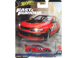 Mitsubishi Lancer Evolution IX Red with Graphics The Fast and the Furious Tokyo Drift 2006 Movie Fast & Furious Series Diecast Model Car Hot Wheels JBM02