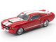 Shelby Mustang GT500 Red Metallic with White Stripes 1/64 Diecast Model Car Pop Race PR640182 Shelby Mustang GT500 Red Metallic with White Stripes 1/64 Diecast Model Car Pop Race PR640182