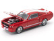 Shelby Mustang GT500 Red Metallic with White Stripes 1/64 Diecast Model Car Pop Race PR640182