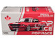 Shelby Mustang GT500 Red Metallic with White Stripes 1/64 Diecast Model Car Pop Race PR640182