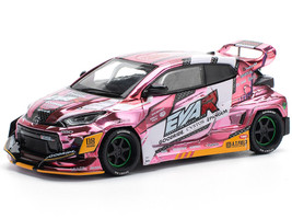 Toyota Goodride GR Yaris RHD Right Hand Drive EVA RT Production Model 08 Pink Metallic with Graphics 1/64 Diecast Model Car Pop Race PR640220