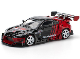 Toyota Pandem GR86 Advan Black and Red with Graphics 1/64 Diecast Model Car Pop Race PR640228