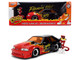1989 Ford Mustang GT Black with Red Flame Graphics and Chester Cheetah Diecast Figure Cheetos Flamin Hot Hollywood Rides Series 1/24 Diecast Model Car Jada JA36255 1989 Ford Mustang GT Black with Red Flame Graphics and Chester Cheetah Diecast Figure Cheetos Flamin Hot Hollywood Rides Series 1/24 Diecast Model Car Jada JA36255