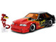 1989 Ford Mustang GT Black with Red Flame Graphics and Chester Cheetah Diecast Figure Cheetos Flamin Hot Hollywood Rides Series 1/24 Diecast Model Car Jada JA36255 1989 Ford Mustang GT Black with Red Flame Graphics and Chester Cheetah Diecast Figure Cheetos Flamin Hot Hollywood Rides Series 1/24 Diecast Model Car Jada JA36255