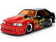 1989 Ford Mustang GT Black with Red Flame Graphics and Chester Cheetah Diecast Figure Cheetos Flamin Hot Hollywood Rides Series 1/24 Diecast Model Car Jada JA36255 1989 Ford Mustang GT Black with Red Flame Graphics and Chester Cheetah Diecast Figure Cheetos Flamin Hot Hollywood Rides Series 1/24 Diecast Model Car Jada JA36255