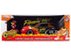 1989 Ford Mustang GT Black with Red Flame Graphics and Chester Cheetah Diecast Figure Cheetos Flamin Hot Hollywood Rides Series 1/24 Diecast Model Car Jada JA36255