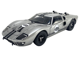 1966 Ford GT 40 MKII #F85 Silver Metallic with Black Stripes 1/18 Diecast Model Car ACME SC18001