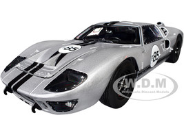 1966 Ford GT 40 MKII #F85 Silver Metallic with Black Stripes 1/18 Diecast Model Car ACME SC18001
