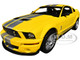 2007 Ford Shelby GT500 Yellow with Silver Stripes Shelby Collectibles Series 1/18 Diecast Model Car ACME SC18005