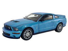 2007 Ford Shelby GT500 Windveil Blue Metallic Shelby Collectibles Series 1/18 Diecast Model Car ACME SC18006