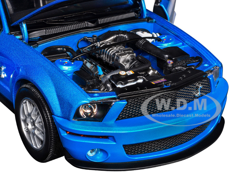 2007 FORD SHELBY GT500 WINDVEIL BLUE 1/18 DIECAST MODEL CAR BY