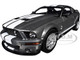 2007 Ford Shelby GT500 Alloy Gray Metallic with White Stripes Shelby Collectibles Series 1/18 Diecast Model Car ACME SC18007