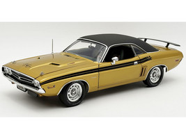 1971 Dodge Challenger R T GY8 Gold Metallic with Black Stripes and Black Vinyl Top Limited Edition to 360 pieces Worldwide 1/18 Diecast Model Car ACME A1806030